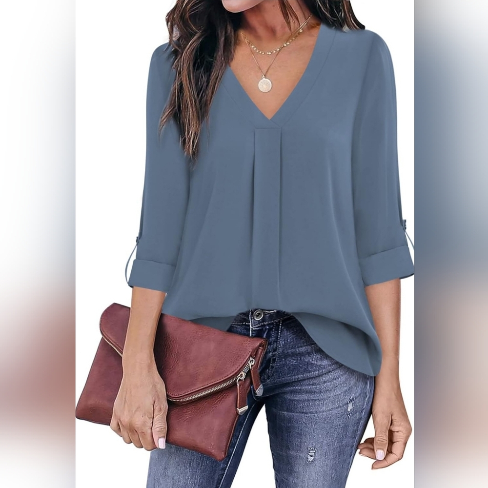 Chiffon V-Neck Blouse